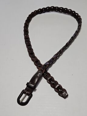 Vintage Eddie Bauer Braided Leather Belt - Brown Size L